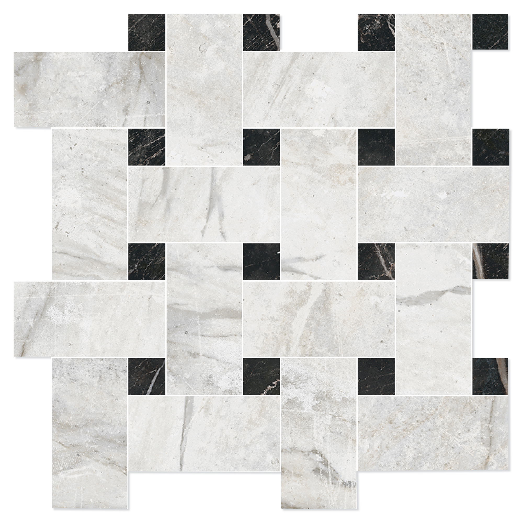 Marmor Mosaikk Gulvflis Palatina Lys Grå Strikk Matt 30x30 cm