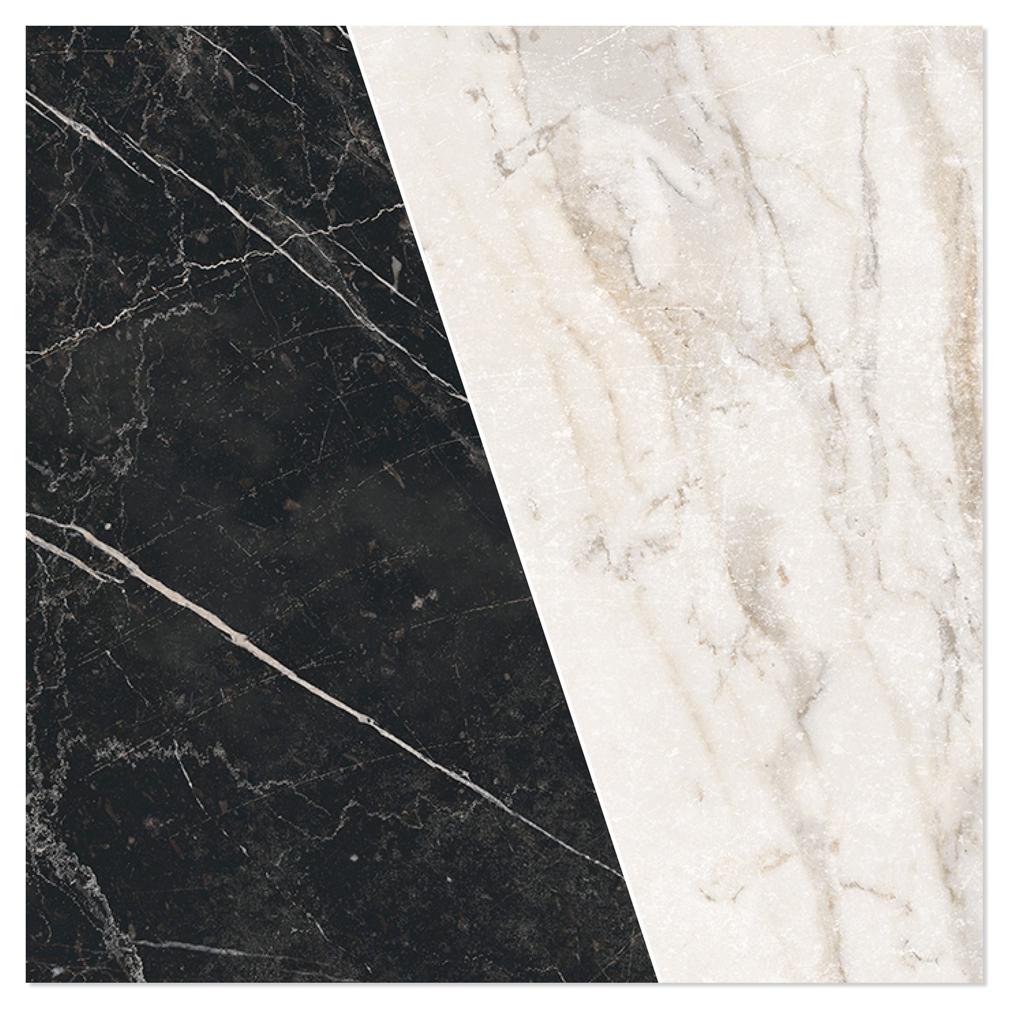 Marmor Mosaikk Gulvflis Palatina Delad Ljusbeige-Svart Matt 30x30 cm
