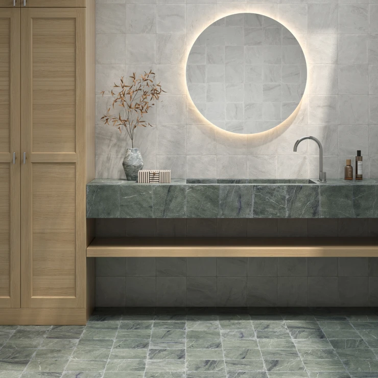 Gulvflis Fieldstone Hvit Matt 20x20 cm