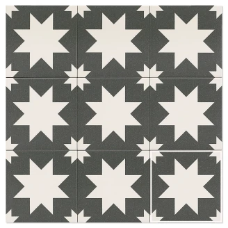 Mainzu Gulvflis <strong>Fired</strong>  Star Black Matt 20x20 cm