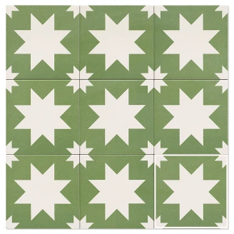 Mainzu Gulvflis <strong>Fired</strong>  Star Green Matt 20x20 cm