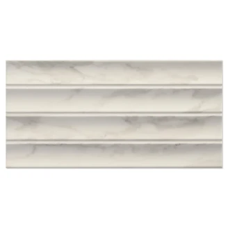 Mainzu Marmor Veggflis <strong>Concav</strong>  Hvit Matt-Relieff 15x30 cm