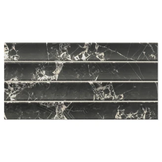 Mainzu Marmor Veggflis <strong>Concav</strong>  Svart Matt-Relieff 15x30 cm