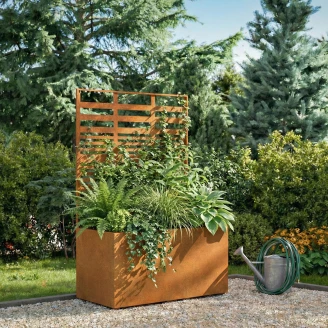 Cortena Utekrukke med Spaljé <strong>Coverra</strong>  Cortenstål 120x60x180 cm