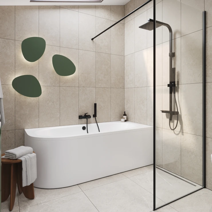 Badekar Solhaga Hvit Blank Høyre 180 cm (Uten Panel & Avlopp)