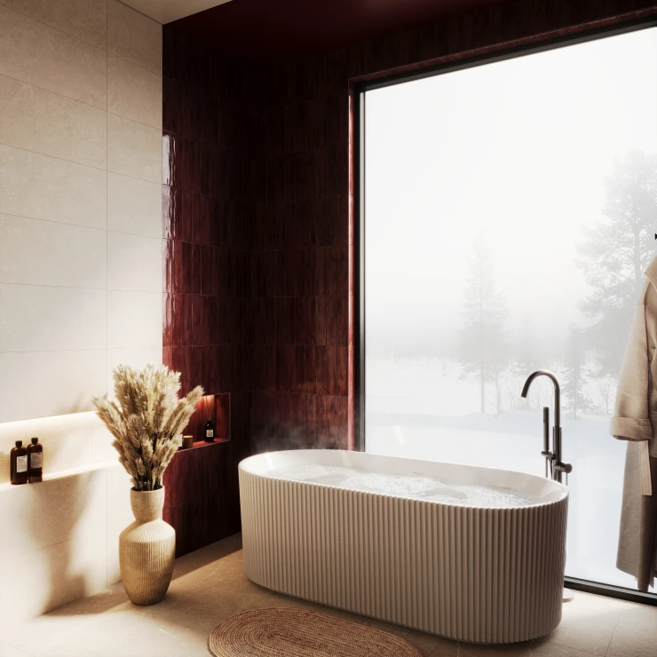 Badekar Lisse Hvit Blank 170 cm Frittstående med Svart Matt Pop-up Bunnventil