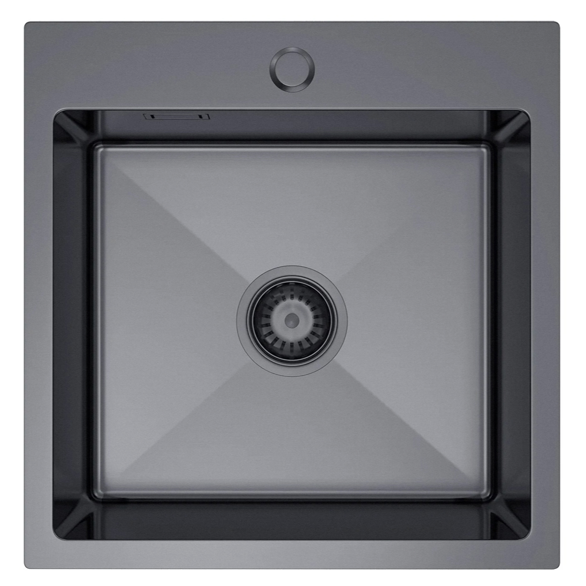 Rustfritt Stål Kjøkkenvask Lorvaux Grafitt Matt 46x45 cm med Vannlås