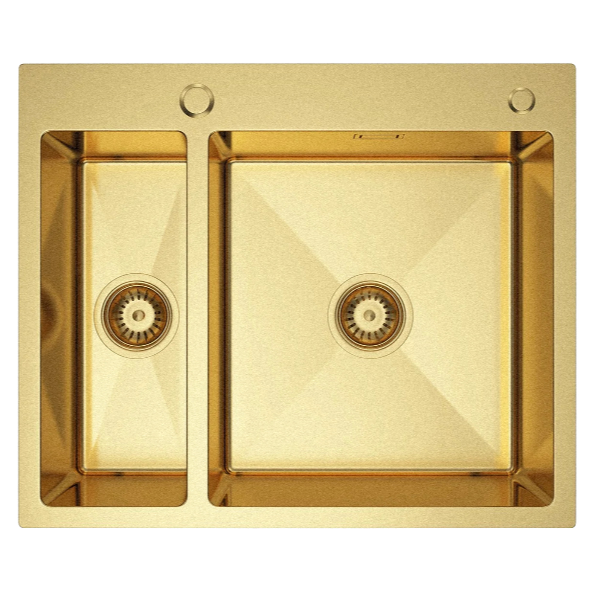 Rustfritt Stål Kjøkkenvask Montrel Gull Matt 61x51 cm med Vannlås