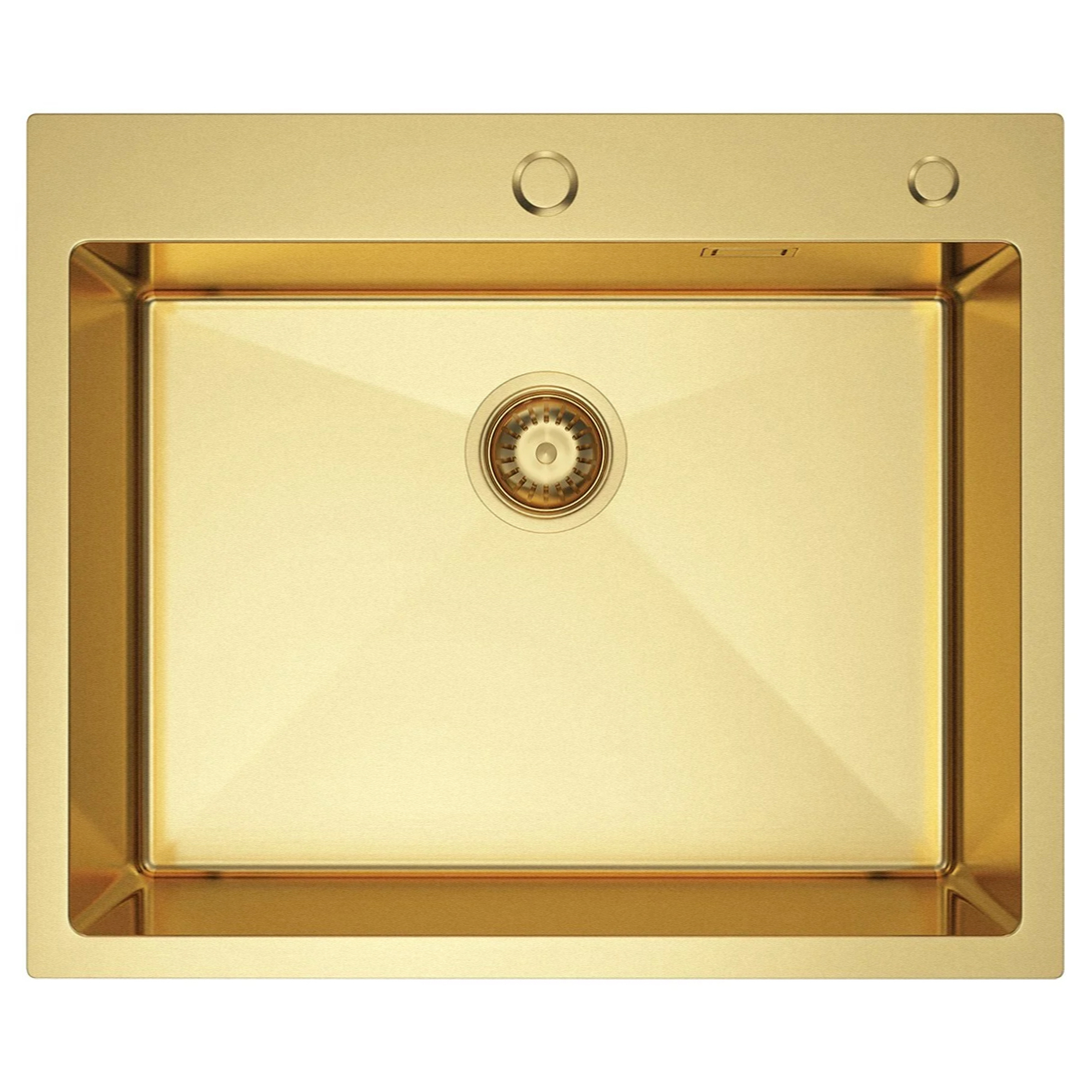 Rustfritt Stål Kjøkkenvask Celvere Gull Matt 60x50 cm med Vannlås