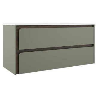 Servantskap <strong>Clarte</strong>  Grønn-Valnøtt Matt 120 cm med Servant Hvit Blank Høyre