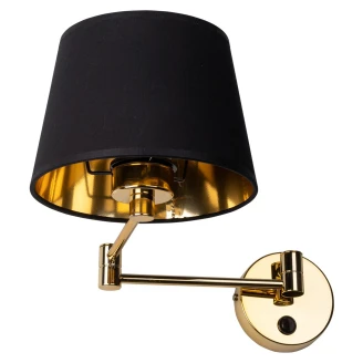 Vegglampe <strong>Flaren</strong>  Svart, Gull Matt