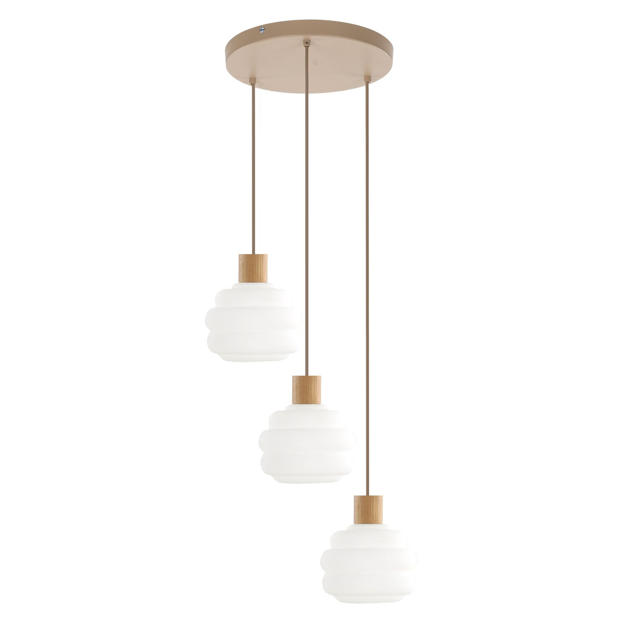 Hengelampe Trio Sirkel Bellmont Beige, Hvit Matt