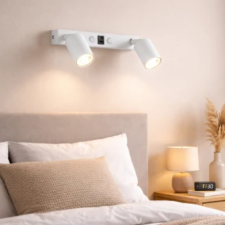 Vegglampe med USB <strong>Arvel</strong>  Hvit Matt