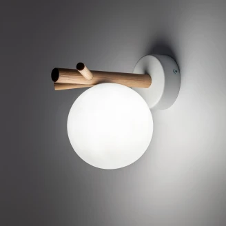 Vegglampe <strong>Duffy</strong>  Hvit, Tre Matt