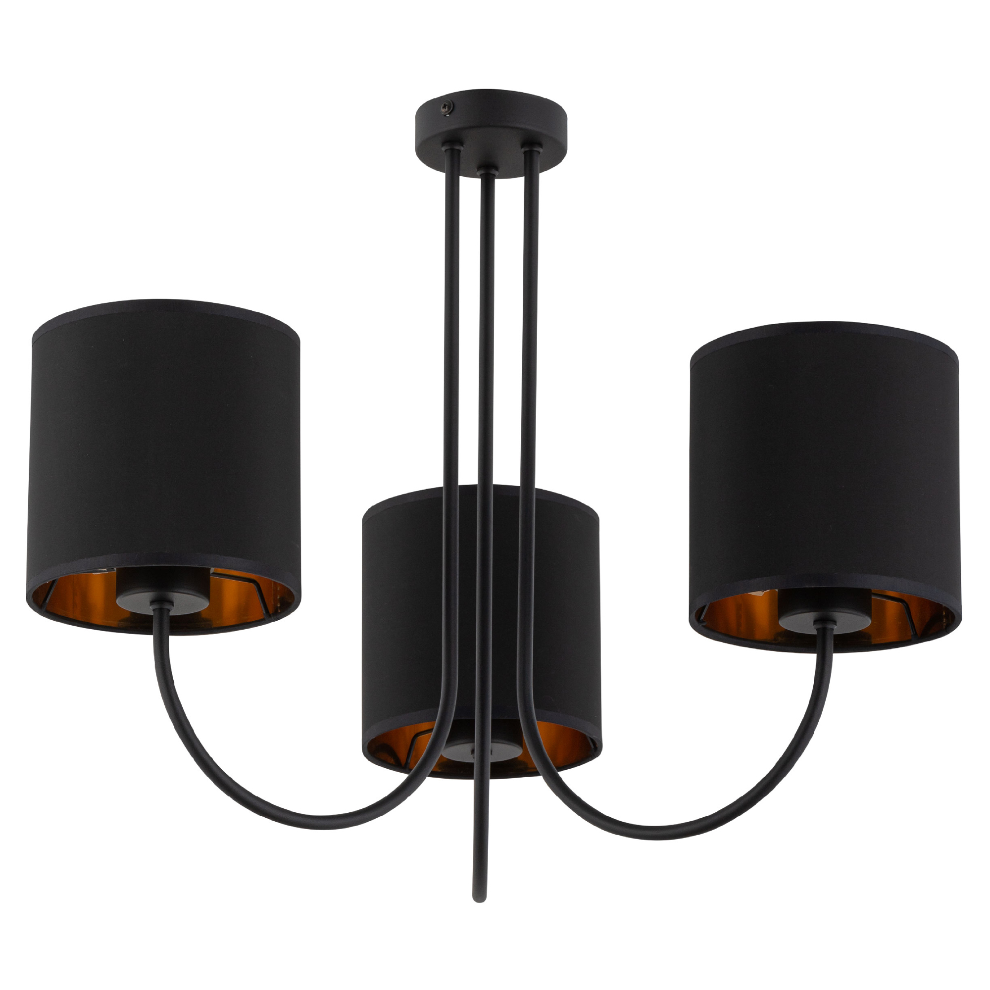 Taklampe Trio Elinor Svart, Gull Matt