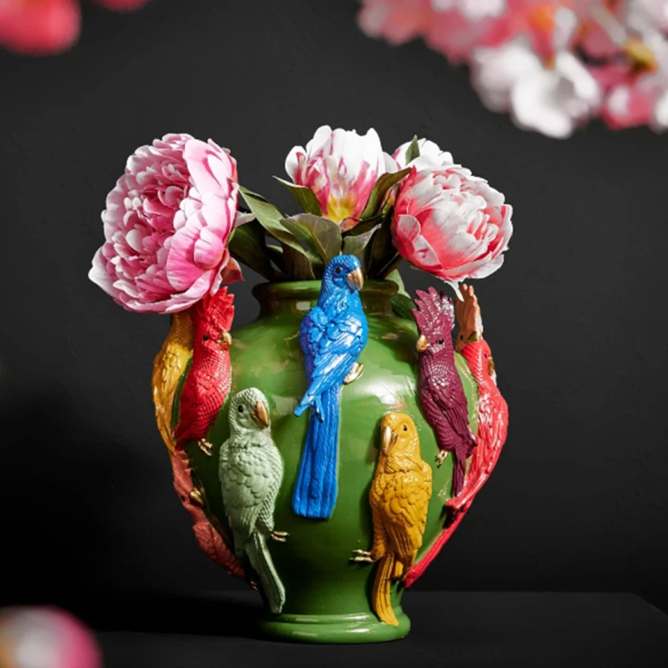 Werner Voss Vase Parrots Grønn