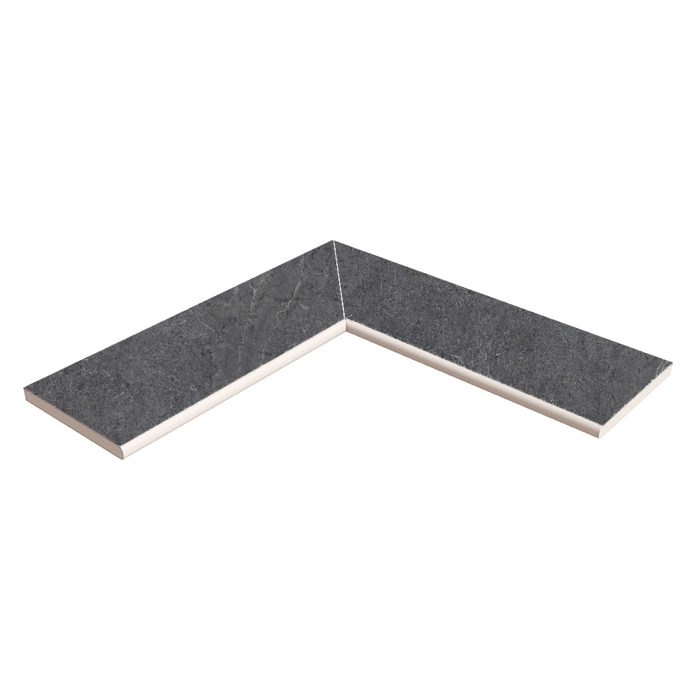 Bassengkant Hjørnesett Gulvflis Empyrio Mørk Grå Matt 20x60 cm Tykkelse 20 mm