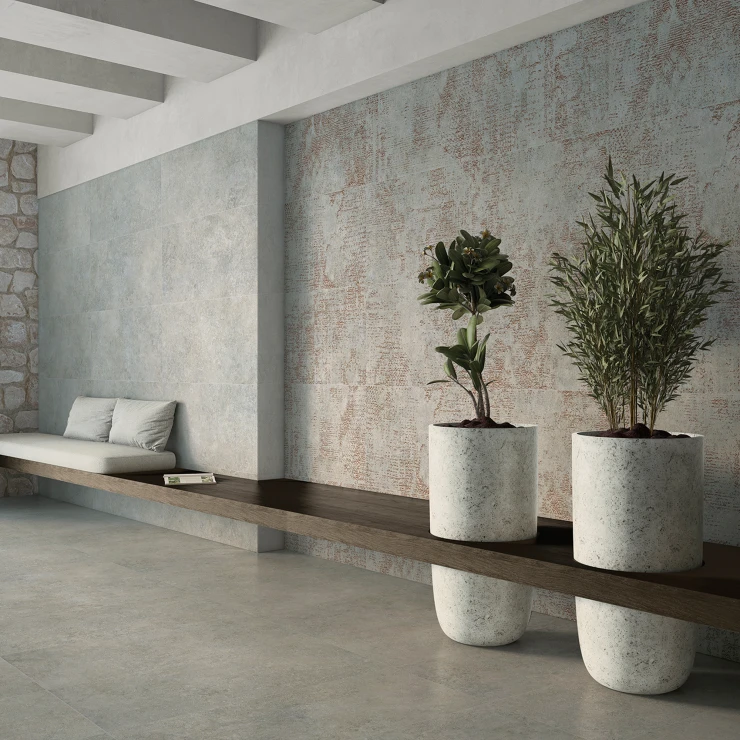 Gulvflis Atrium Grå-Struktur Matt 60x120 cm