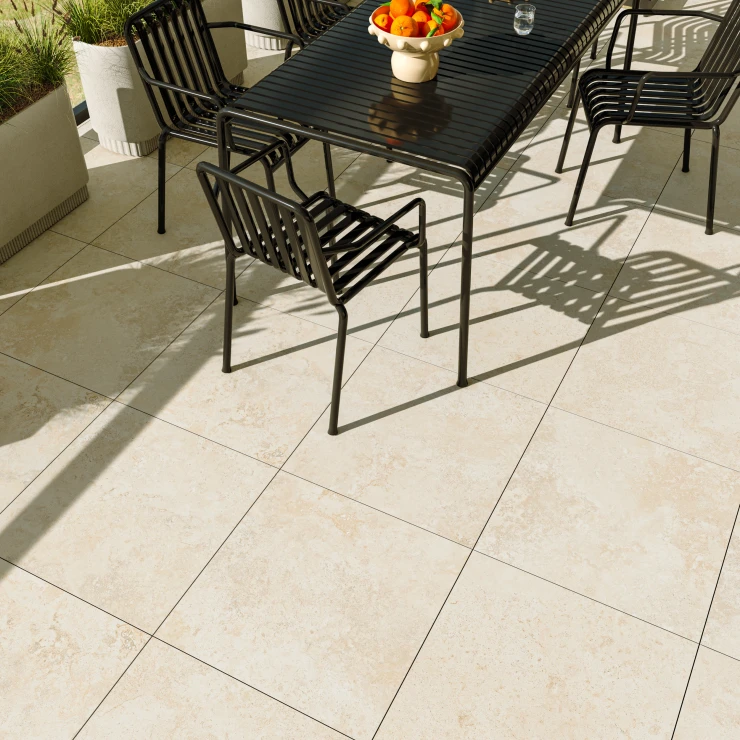 Utendørsflis Pienza Beige Matt 60x60 cm Tykkelse 20 mm