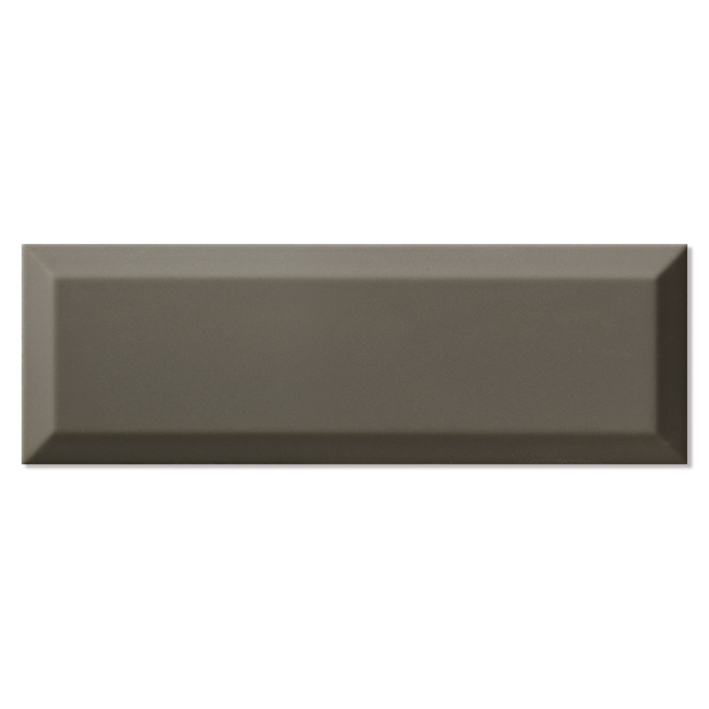 Veggflis Metro Fasat Mørk Grå Blank 10x30 cm