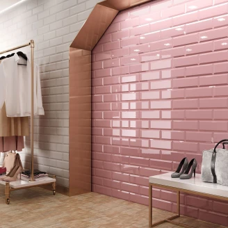 Veggflis <strong>Metro Fasat</strong>  Rosa Blank 10x30 cm