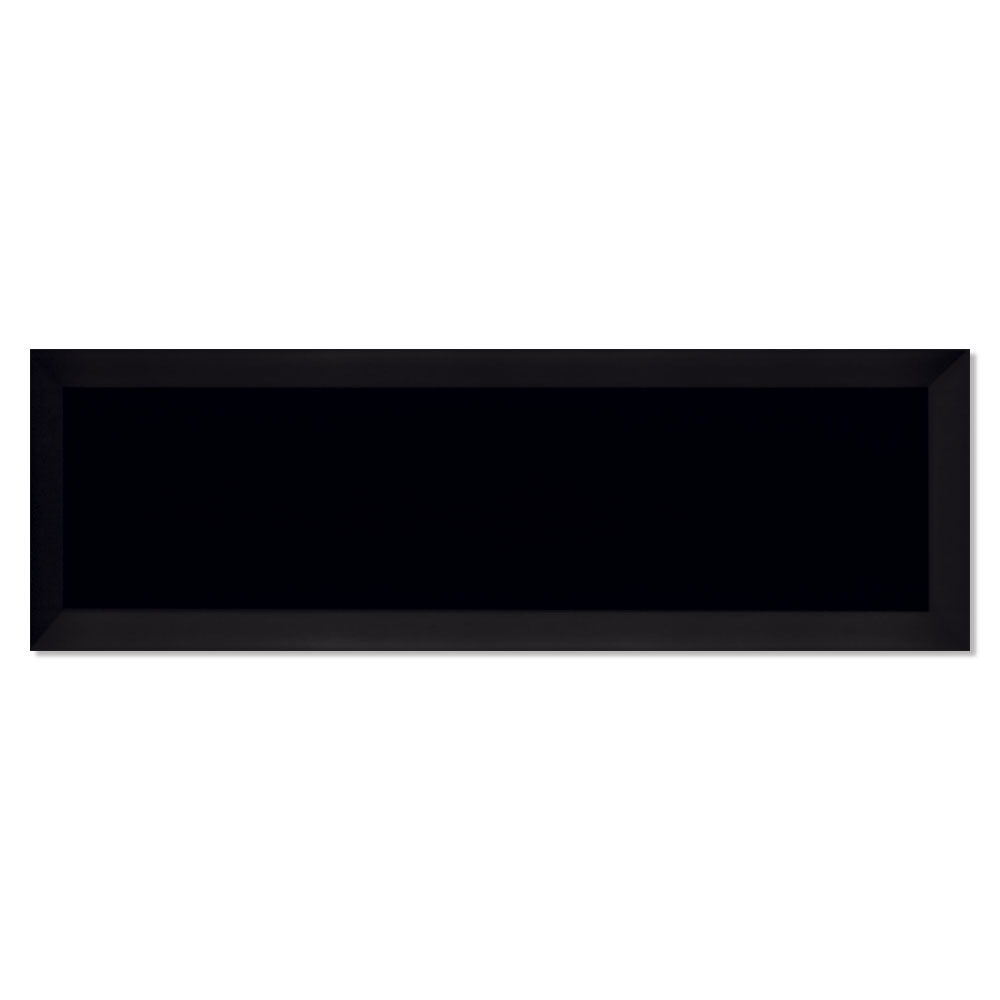 Veggflis Metro Fasat Svart Matt 10x30 cm