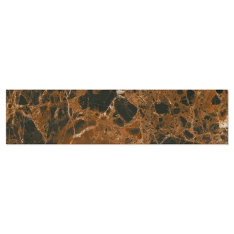 Marmor Gulvflis <strong>Rosendal</strong>  Mørk Brun Matt 6x25 cm