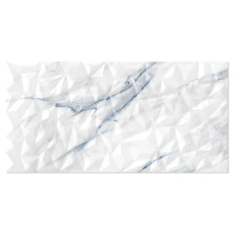 Marmor Veggflis <strong>Malm</strong>  Isblå Blank Relieff 25x50 cm
