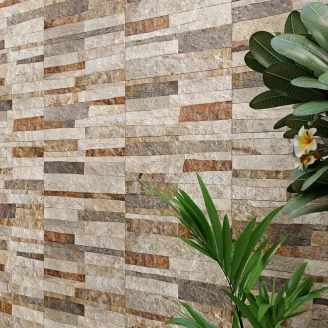 Veggflis <strong>Rustica</strong>  Varmbrun Matt 25x50 cm
