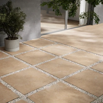 Sant’Agostino Utendørsflis <strong>Duo</strong>  Caramel Matt-Struktur 3D 90x90 cm Tykkelse 20 mm