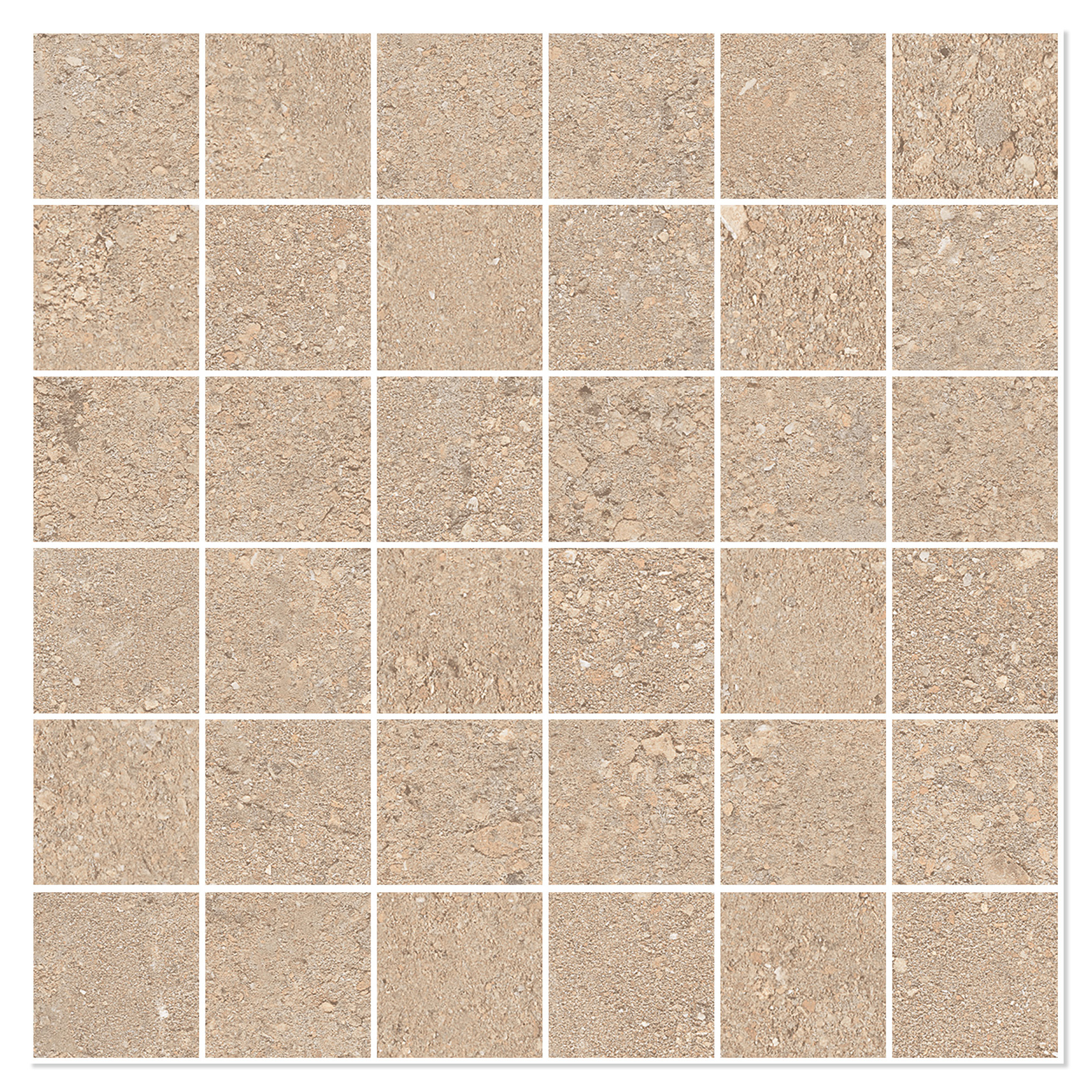 Sant’Agostino Mosaikkflis Duo Sand Matt-Struktur 30x30 (5x5) cm