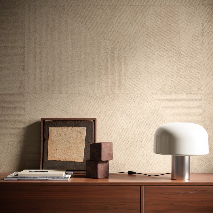 Sant’Agostino Veggflis Iro Stripe Ivory Matt-Relieff 60x120 cm