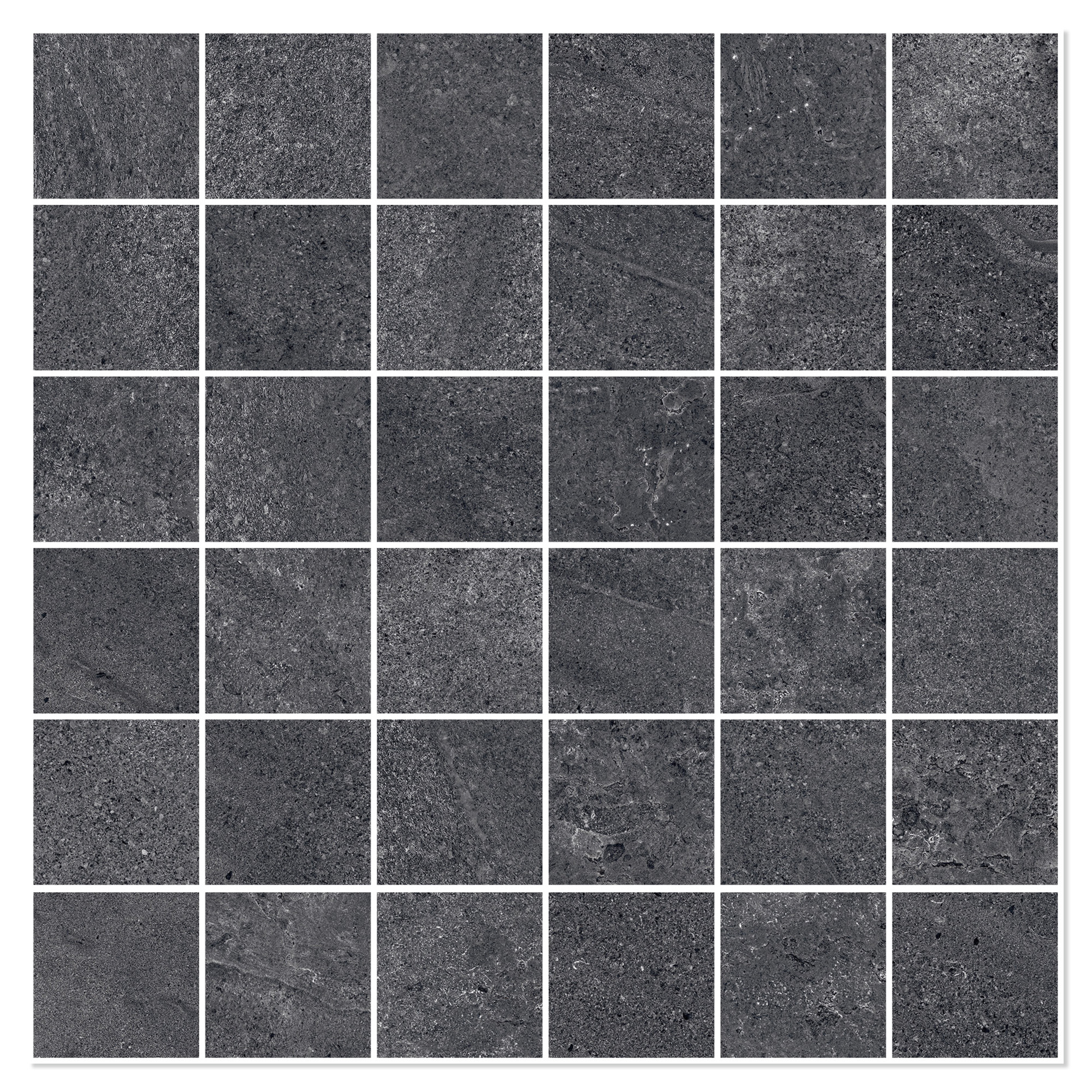 Sant’Agostino Mosaikkflis Bergstone Black Matt-Struktur 30x30 (5x5) cm
