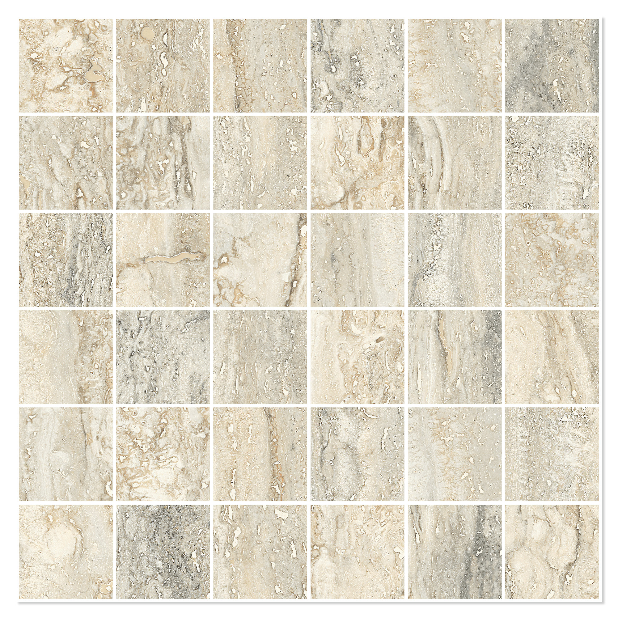 Sant’Agostino Mosaikkflis Invictus Beige Matt 30x30 (5x5) cm
