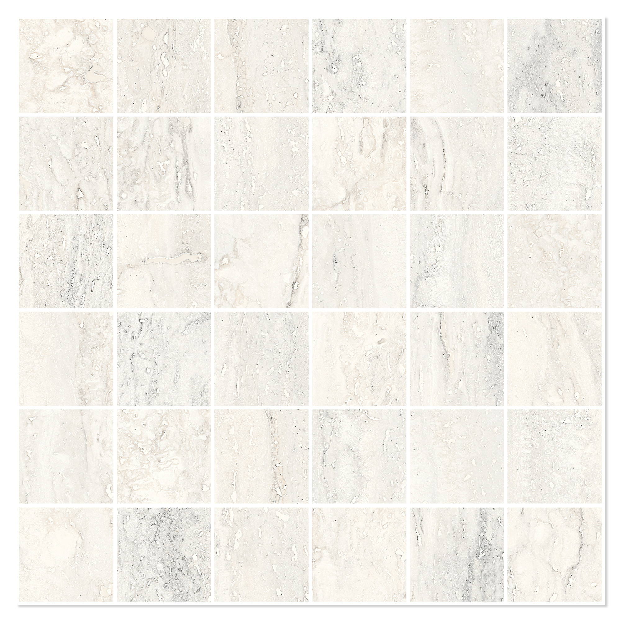 Sant’Agostino Mosaikkflis Invictus White Matt 30x30 (5x5) cm