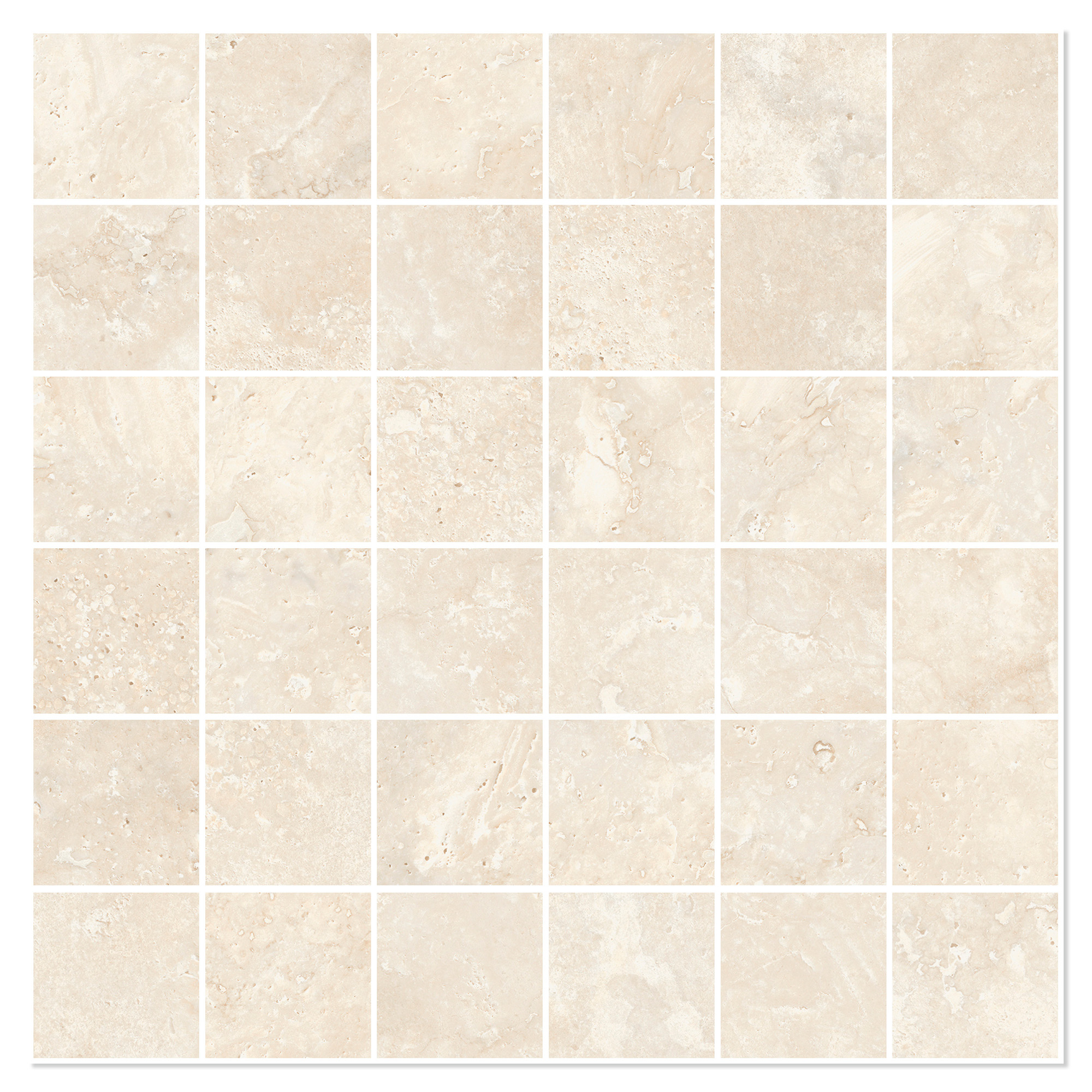 Sant’Agostino Mosaikkflis Invictus Cross Ivory Matt 30x30 (5x5) cm