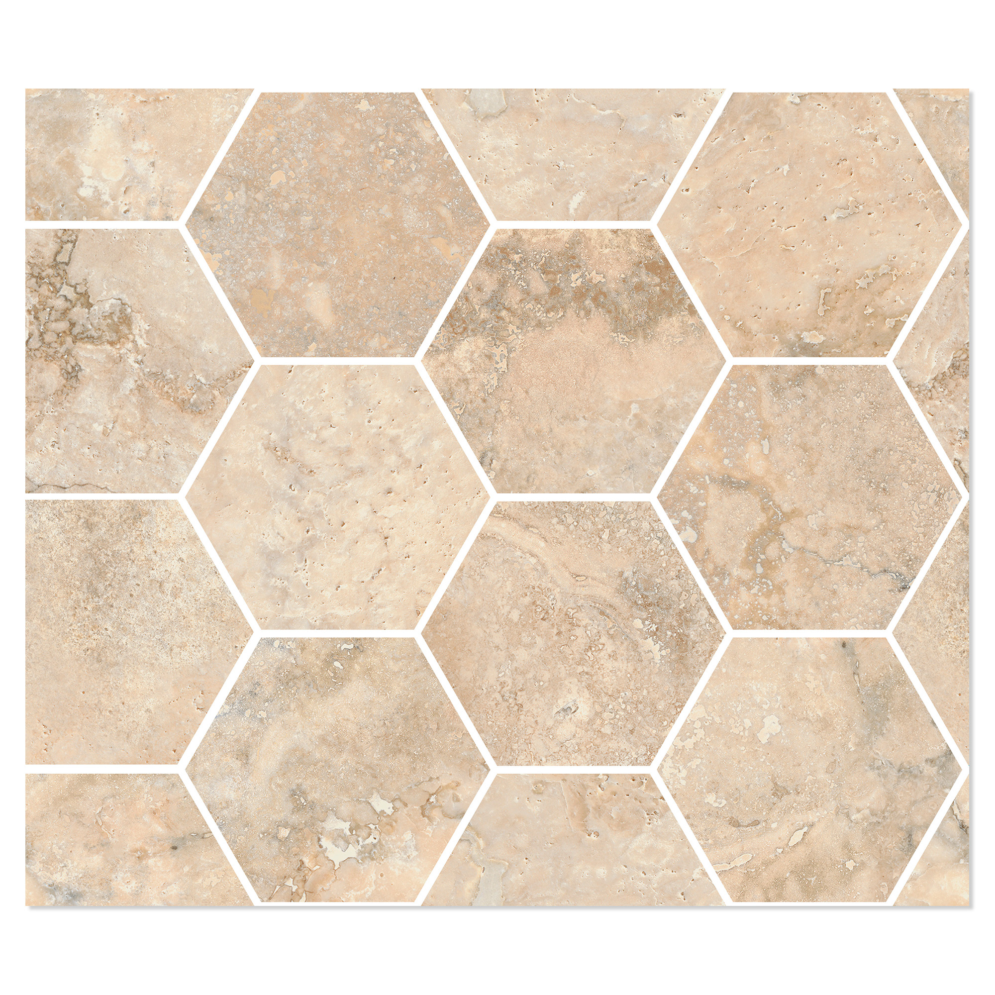 Sant’Agostino Mosaikk Gulvflis Invictus Cross Beige Polert 30x35 cm