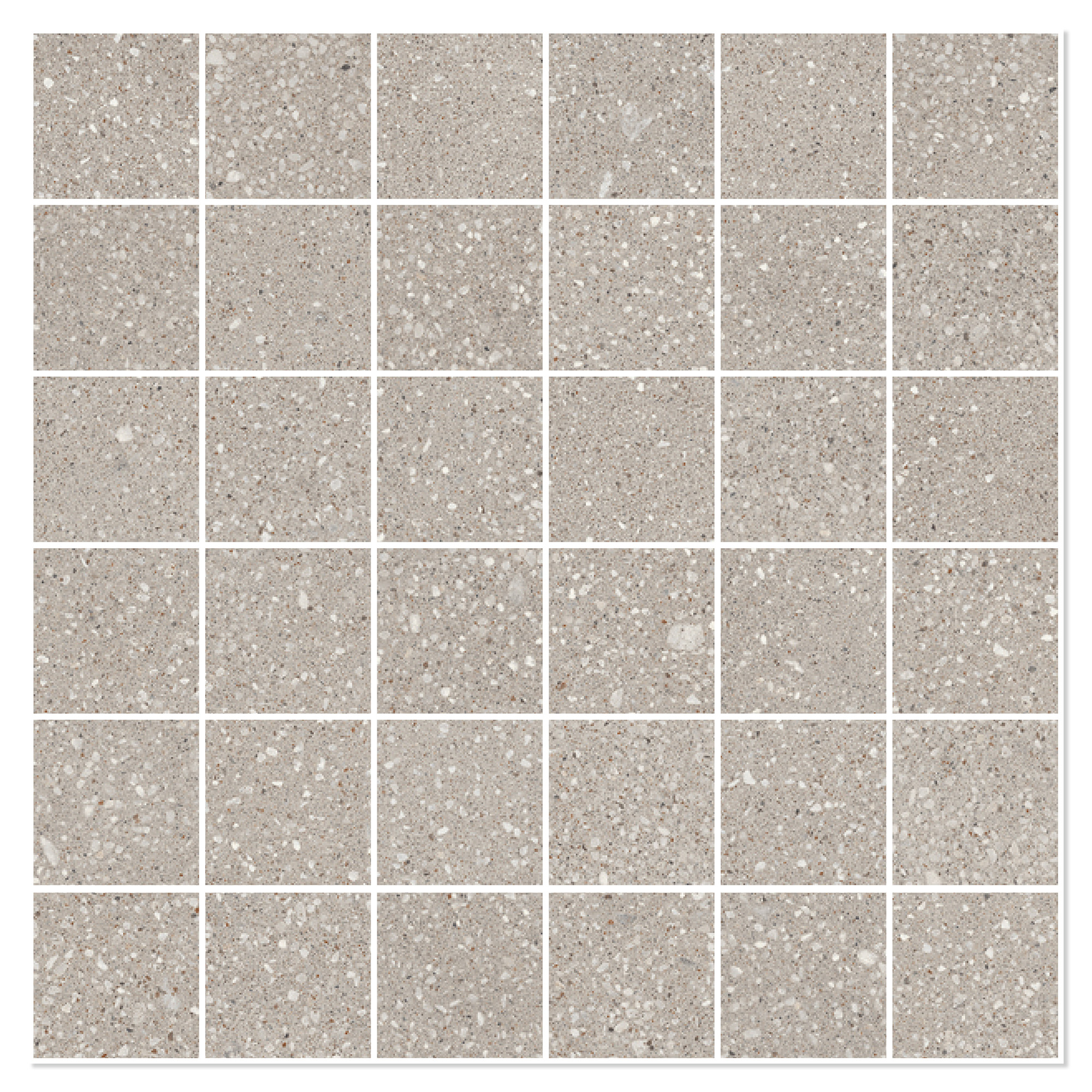 Sant’Agostino Mosaikkflis Gravel Small Grey Matt-Struktur 30x30 (5x5) cm