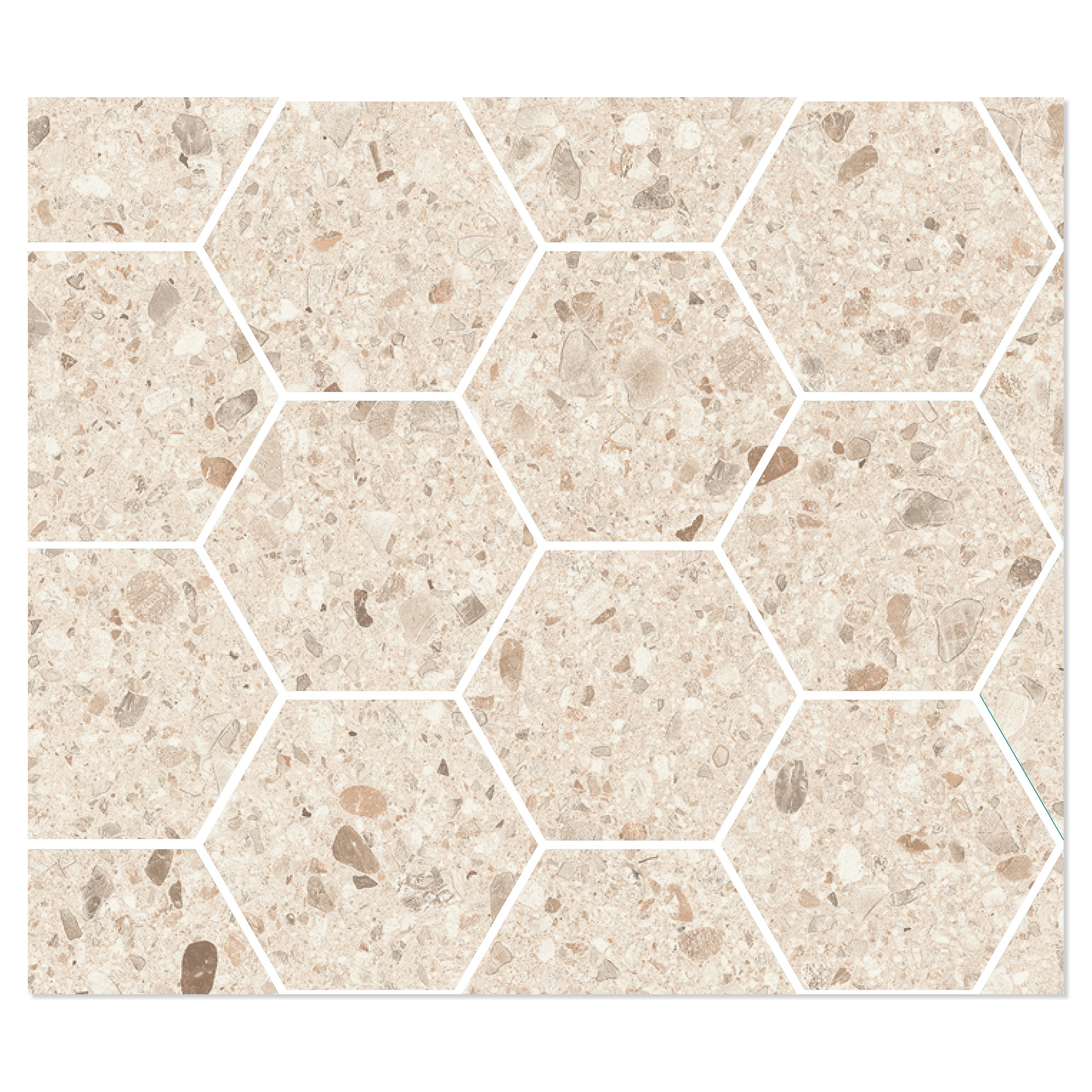 Sant’Agostino Mosaikk Gulvflis Gravel Full Light Matt-Struktur 3D 30x35 cm