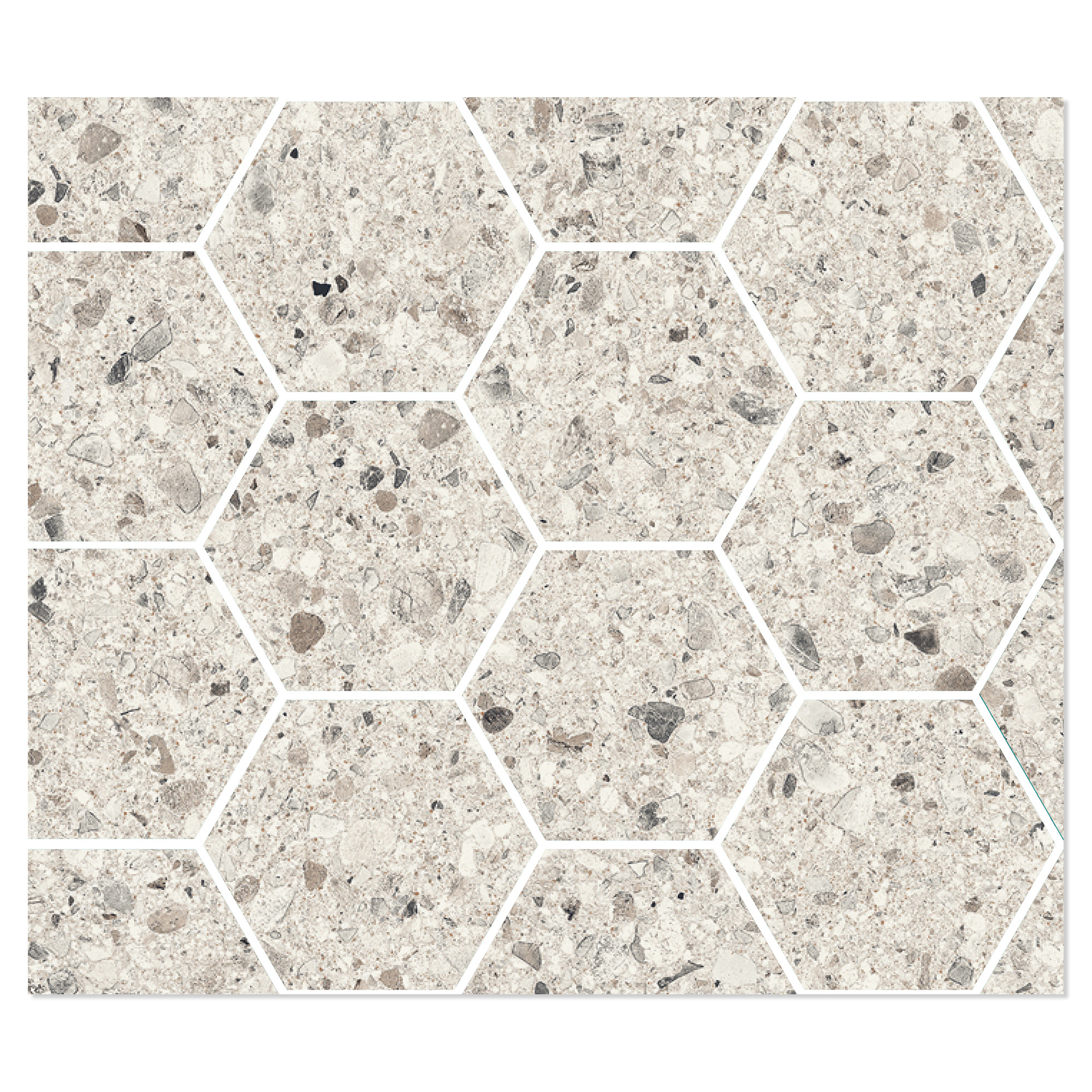 Sant’Agostino Mosaikk Gulvflis Gravel Full Pearl Matt-Struktur 3D 30x35 cm