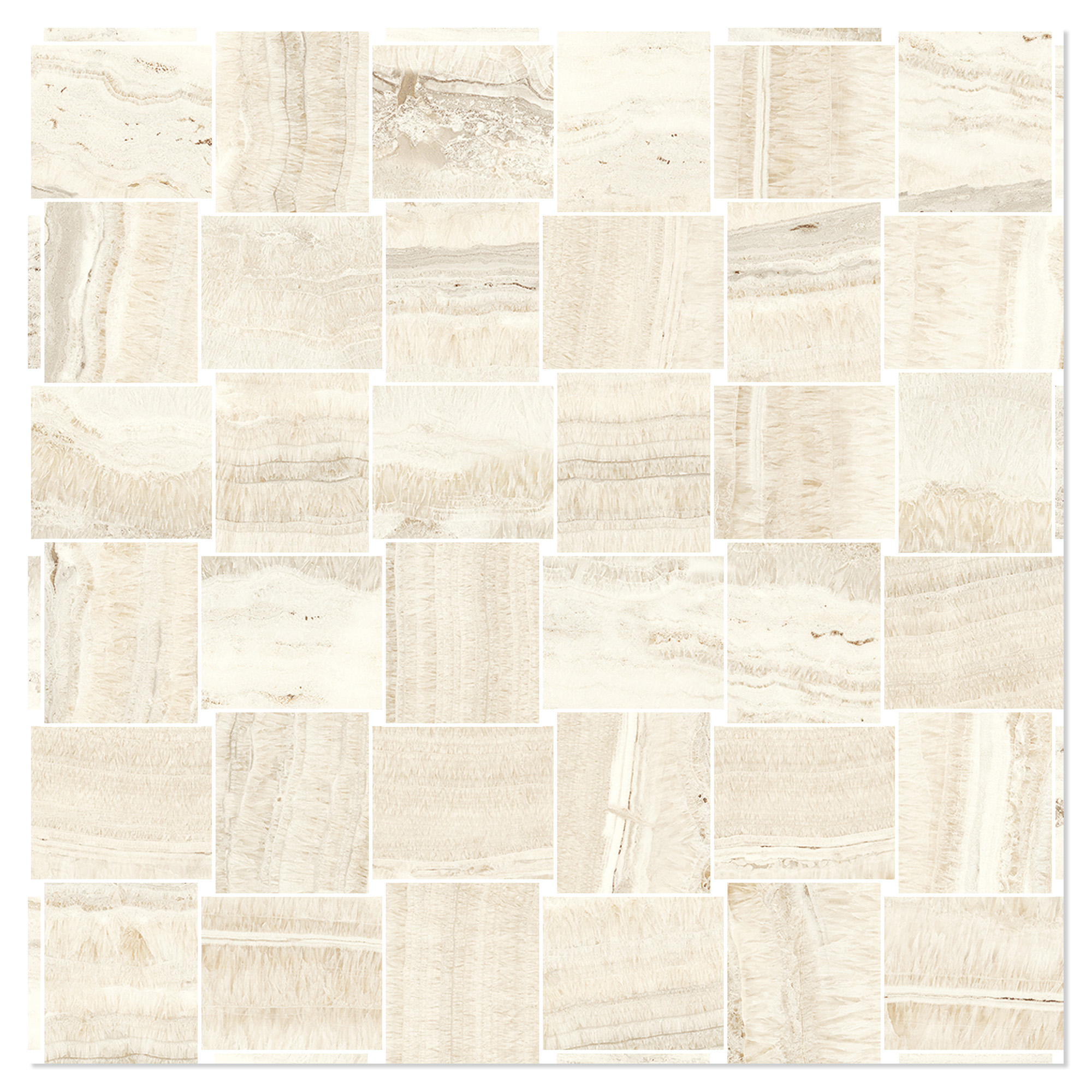 Sant’Agostino Mosaikkflis Astral Storm Ivory Matt-Struktur 3D 30x30 cm