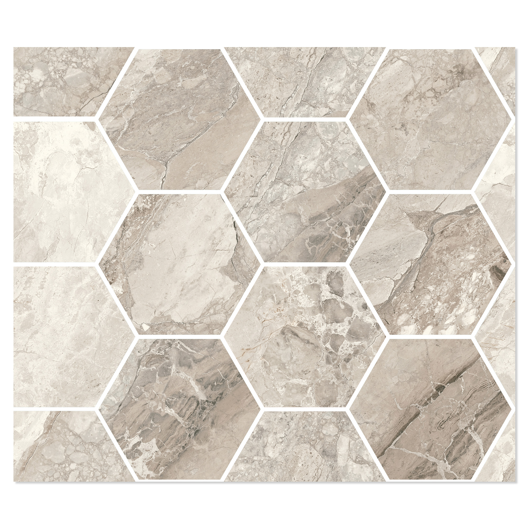 Sant’Agostino Mosaikk Gulvflis Mystic Beige Polert 30x35 cm