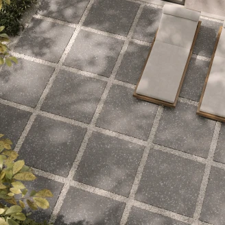 Sant’Agostino Utendørsflis <strong>Glow</strong>  Grey Matt-Struktur 3D 90x90 cm Tykkelse 20 mm