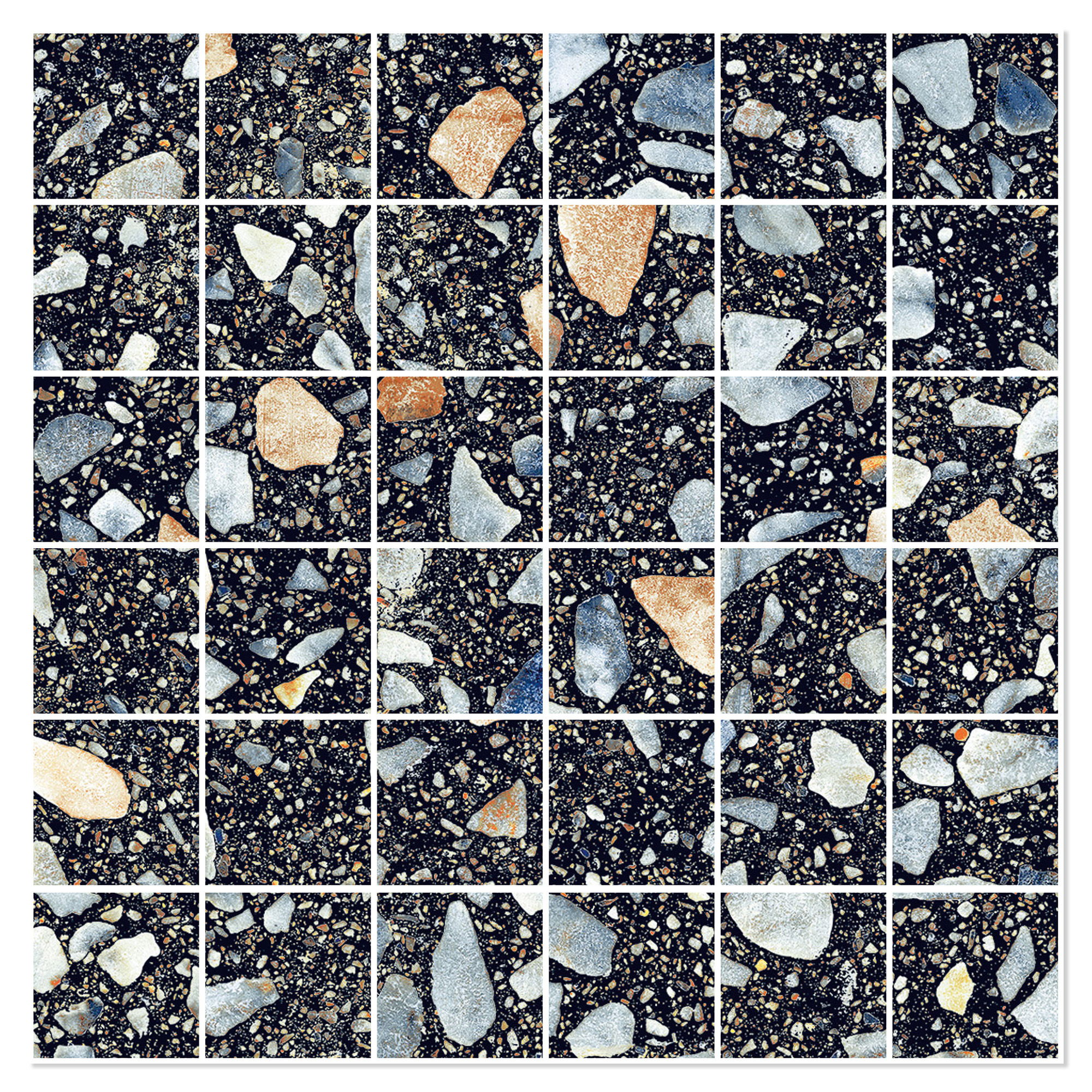 Sant’Agostino Mosaikkflis Glow Plus Night Matt-Struktur 30x30 (5x5) cm