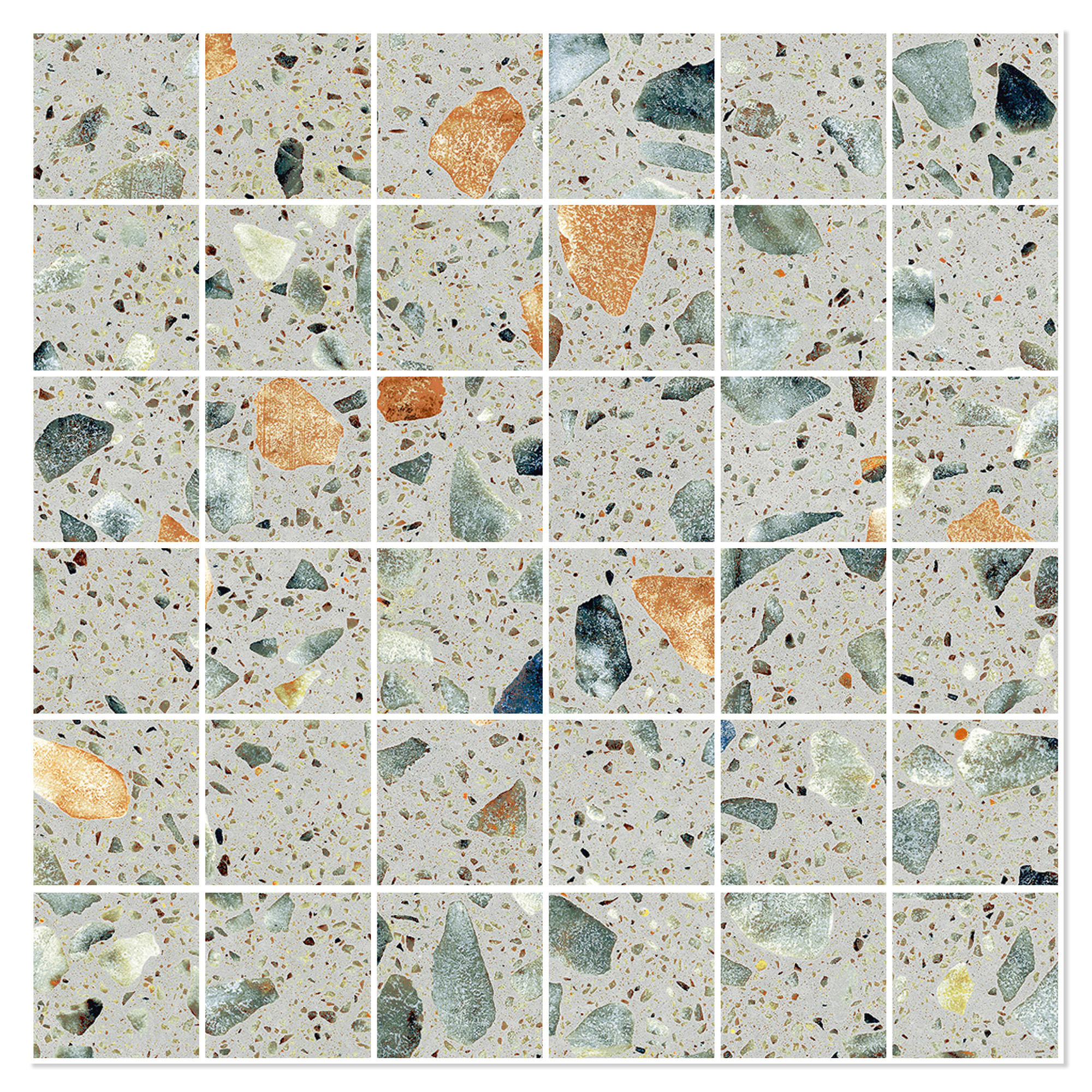 Sant’Agostino Mosaikkflis Glow Plus Sage Matt-Struktur 30x30 (5x5) cm