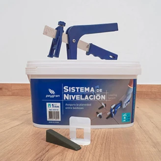 <strong>Nivåsystem</strong>  400 PRO Startpakke (1 mm) Med Nivådistanser, Kiler & Tang