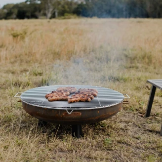 BBQ Sæt med Ildskål Cortenstål med Fod 80 cm & Grillrist