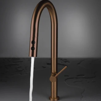 Kjøkkenarmatur med Uttrekkbar Spray Tut <strong>Olfato</strong> Bronse Matt