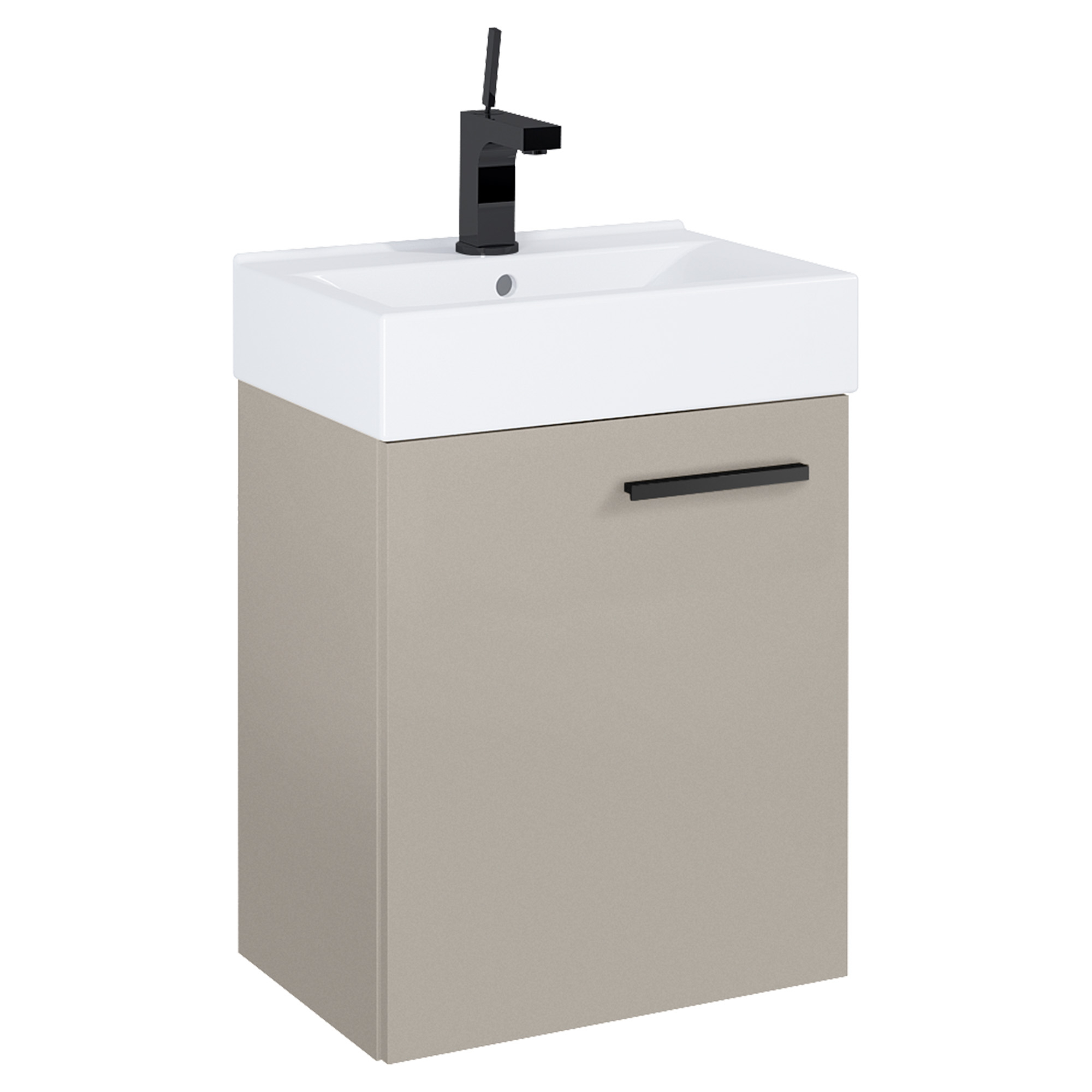 Servantskap Petit Dimgrå Matt 45 cm med Servant Hvit Blank