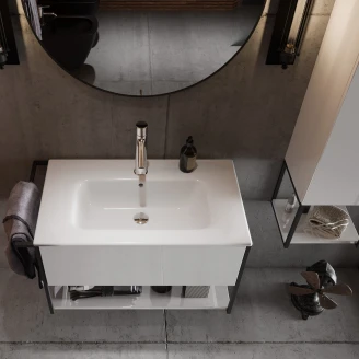 Servantskap Evolv Hvit Blank 80 cm med Handfat Hvit Blank